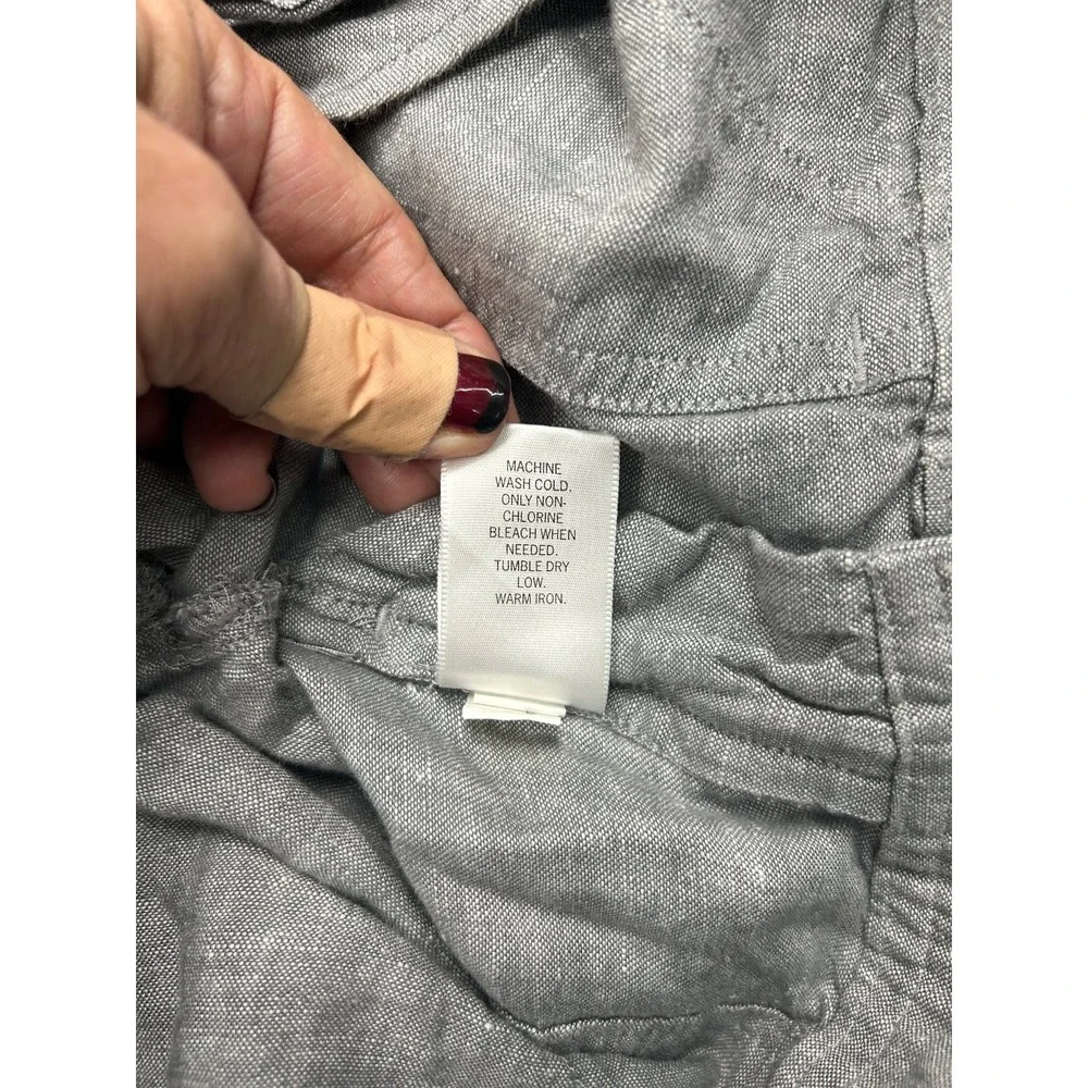 BANANA REPUBLIC Pants Women's Gray Size 4 Linen Blend Drawstring Pockets